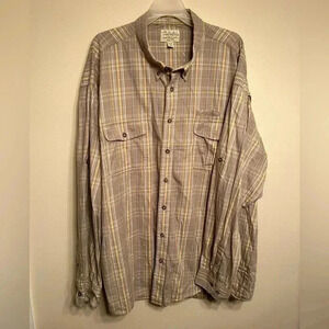 Cabela’s Angler Plaid Four Pocket Fishing Long Sleeve Size 3XL   T